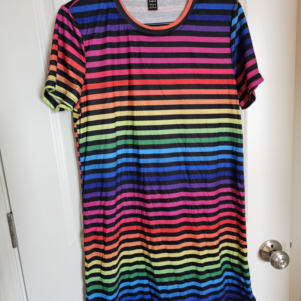 SHEIN Multicolor Striped Midi Dress